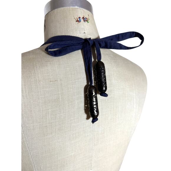 munthe plus simonsen Halter Black & Blue Cotton Dress Size Small - Picture 5 of 9